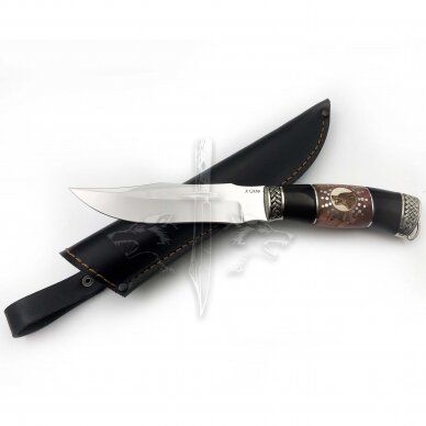 Dorojimo peilis VILKAS X12МФ klevo kapa, briedžio ragas, skroblas, scrimshaw 6 Dorojimo peilis VILKAS X12МФ klevo kapa, briedžio ragas, skroblas, scrimshaw 6