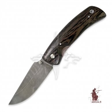 Lenktinis peilis "WILD ALASKA", damasko plienas, venge, linerlock Lenktinis peilis "WILD ALASKA", damasko plienas, venge, linerlock