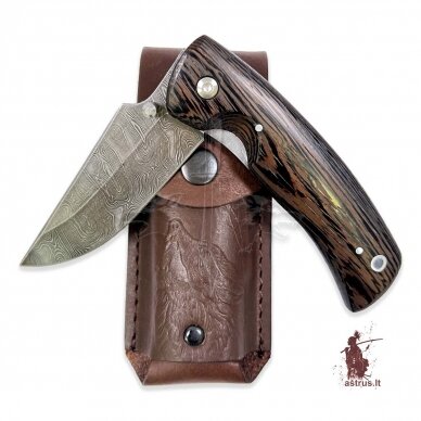 Lenktinis peilis "WILD ALASKA", damasko plienas, venge, linerlock 2 Lenktinis peilis "WILD ALASKA", damasko plienas, venge, linerlock 2