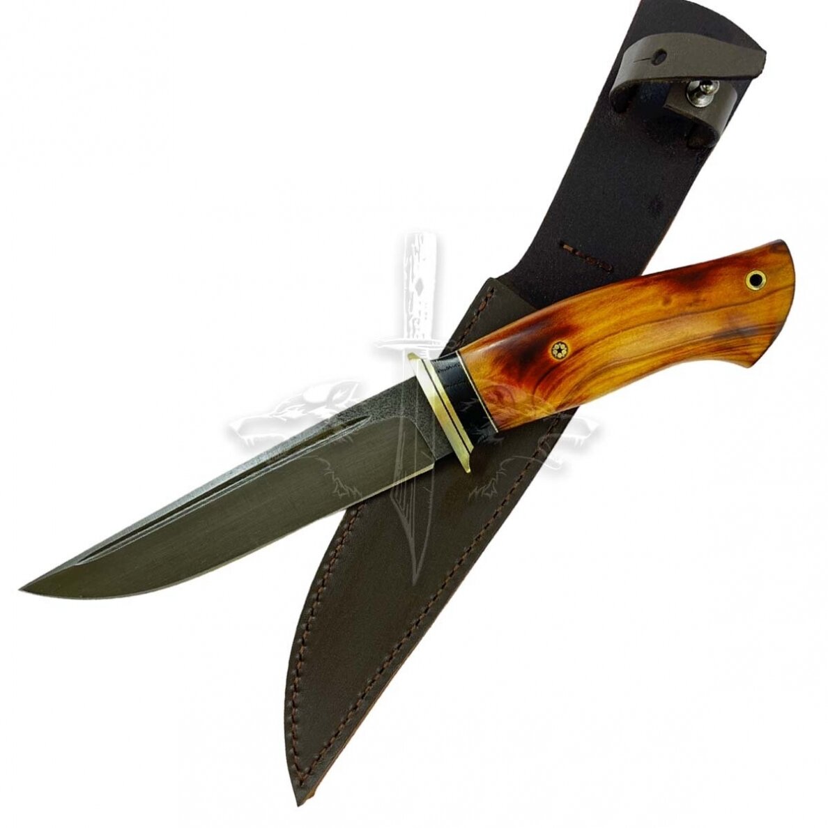 Peilis "OMax_II" [01] K340 Böhler Uddeholm, abrikosas, žalvaris 2