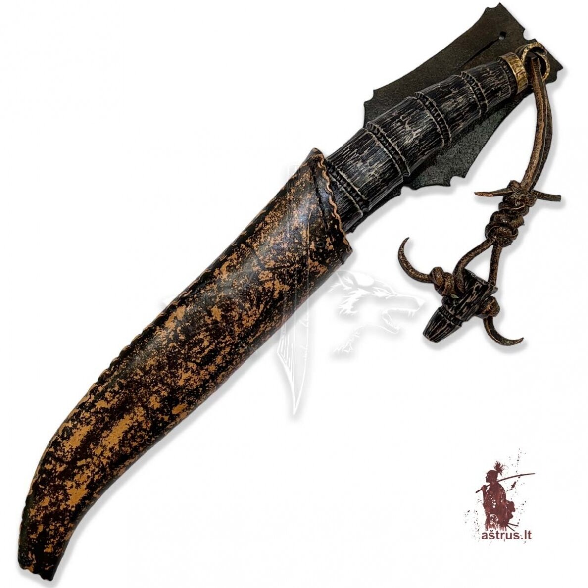 Knife ANGIS-11 handmade forged laminated steel 9XC+95X18, elk horn, bronze 4 Knife ANGIS-11 handmade forged laminated steel 9XC+95X18, elk horn, bronze 4