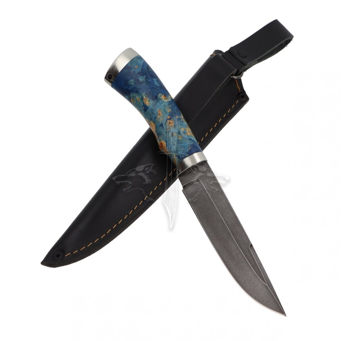 Peilis HUNTER "BLUE", XB5 anglinis plienas (deimantinis), melchioras, klevo kapa 1 Peilis HUNTER "BLUE", XB5 anglinis plienas (deimantinis), melchioras, klevo kapa 1