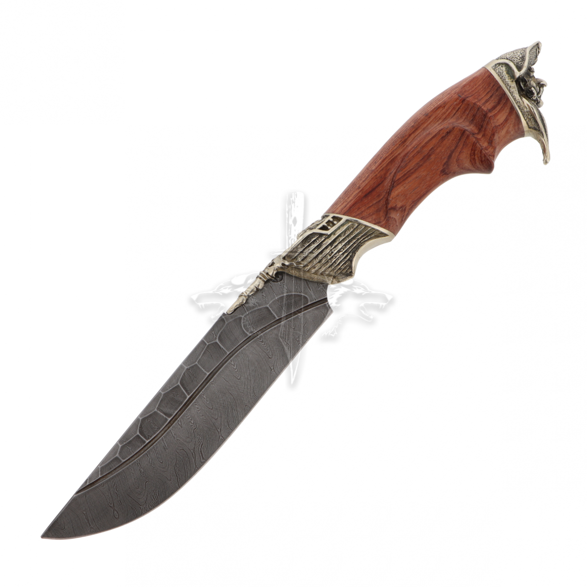 Peilis PIRATAS, damasko plienas, žalvaris, Amazon rosewood Peilis PIRATAS, damasko plienas, žalvaris, Amazon rosewood