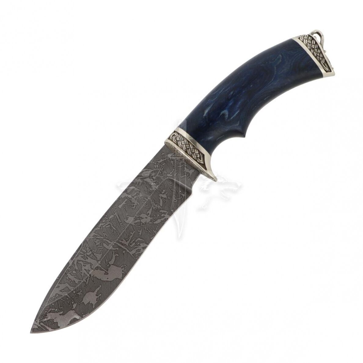 Peilis SKITAS BLUE; damasko plienas, uosio gumbas stabilizuotas, melchioras Peilis SKITAS BLUE; damasko plienas, uosio gumbas stabilizuotas, melchioras
