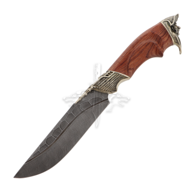 Peilis PIRATAS, damasko plienas, žalvaris, Amazon rosewood Peilis PIRATAS, damasko plienas, žalvaris, Amazon rosewood