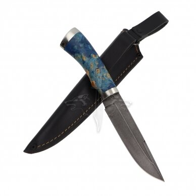 Peilis HUNTER "BLUE", XB5 anglinis plienas (deimantinis), melchioras, klevo kapa 1 Peilis HUNTER "BLUE", XB5 anglinis plienas (deimantinis), melchioras, klevo kapa 1